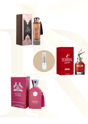 COMBO DEIXAR RASTRO FEMININO - (DURRAT, 1REYNA, 1SCANDAL LE PARFUM)