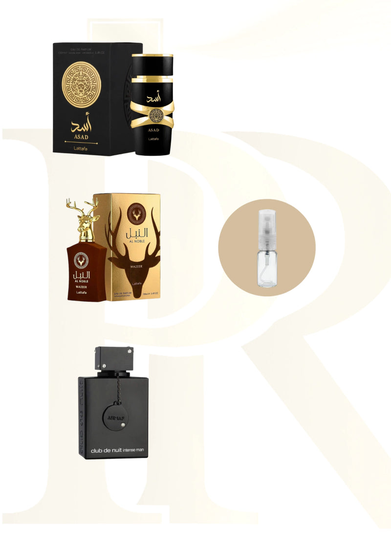 COMBO SEDUTOR MASCULINO - 5ml (5ml club, 5ml Asad, 5ml Wazeer