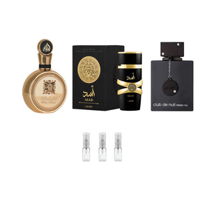 COMBO MARCANTE MASCULINO - 3 DE 5ML (1ASAD, 1CLUB, 1FAKHAR EXTRAIT)
